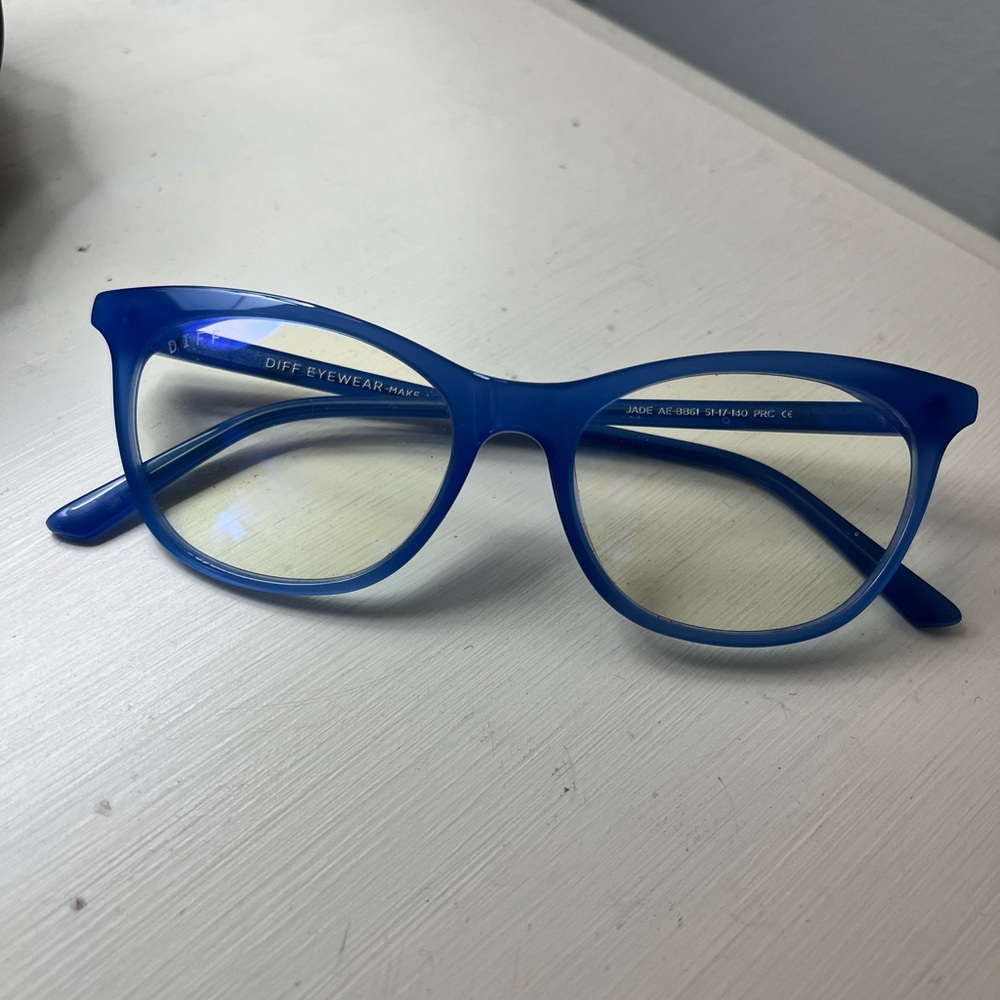 DIFF Eyewear Jade Aegean Blue Cat Eye Glasses w/ Case